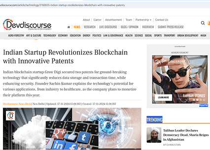 Indian Startup Revolutionizes Blockchain with Innovative Patents